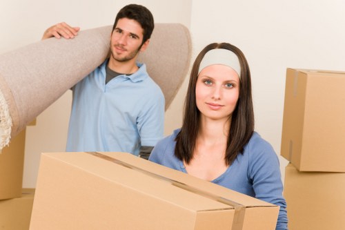 Packed household items ready for a Notting Hill house move